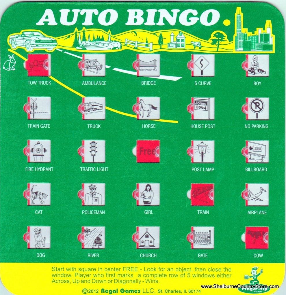 The Original Travel Bingo Game - - Shelburne Country Store