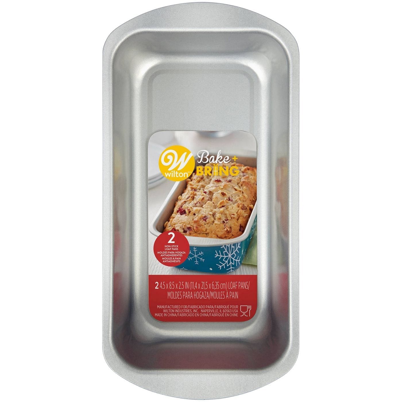 Wilton 10"x 3" x 5" 2pk Tinplate Snowflake Bake n' Take Bread Pans Blue - Shelburne Country Store