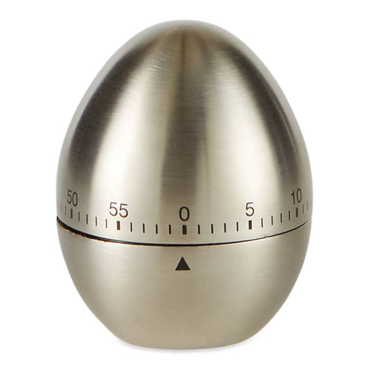 Brushed Chrome Egg Kitchen Timer - Shelburne Country Store