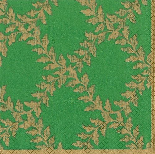 Caspari Acanthus Trellis Paper Goods (Green) - Cocktail Napkin - Shelburne Country Store