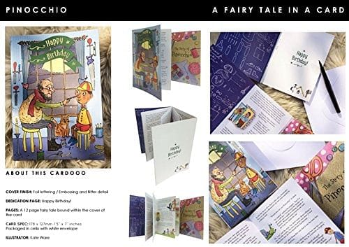 Cardoo Birthday Fairy Story Card, Pinocchio - Shelburne Country Store