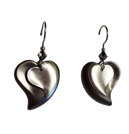 Layered Modern Hearts with Faceted Bead Earrings - Shelburne Country Store