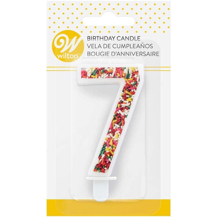 Sprinkle on the Birthday Fun Number 7 Birthday Candle - Shelburne Country Store