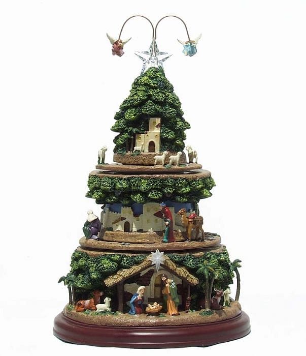 Roman Musical 15 inch Led Nativity Tree Triple Rotation | Shelburne ...