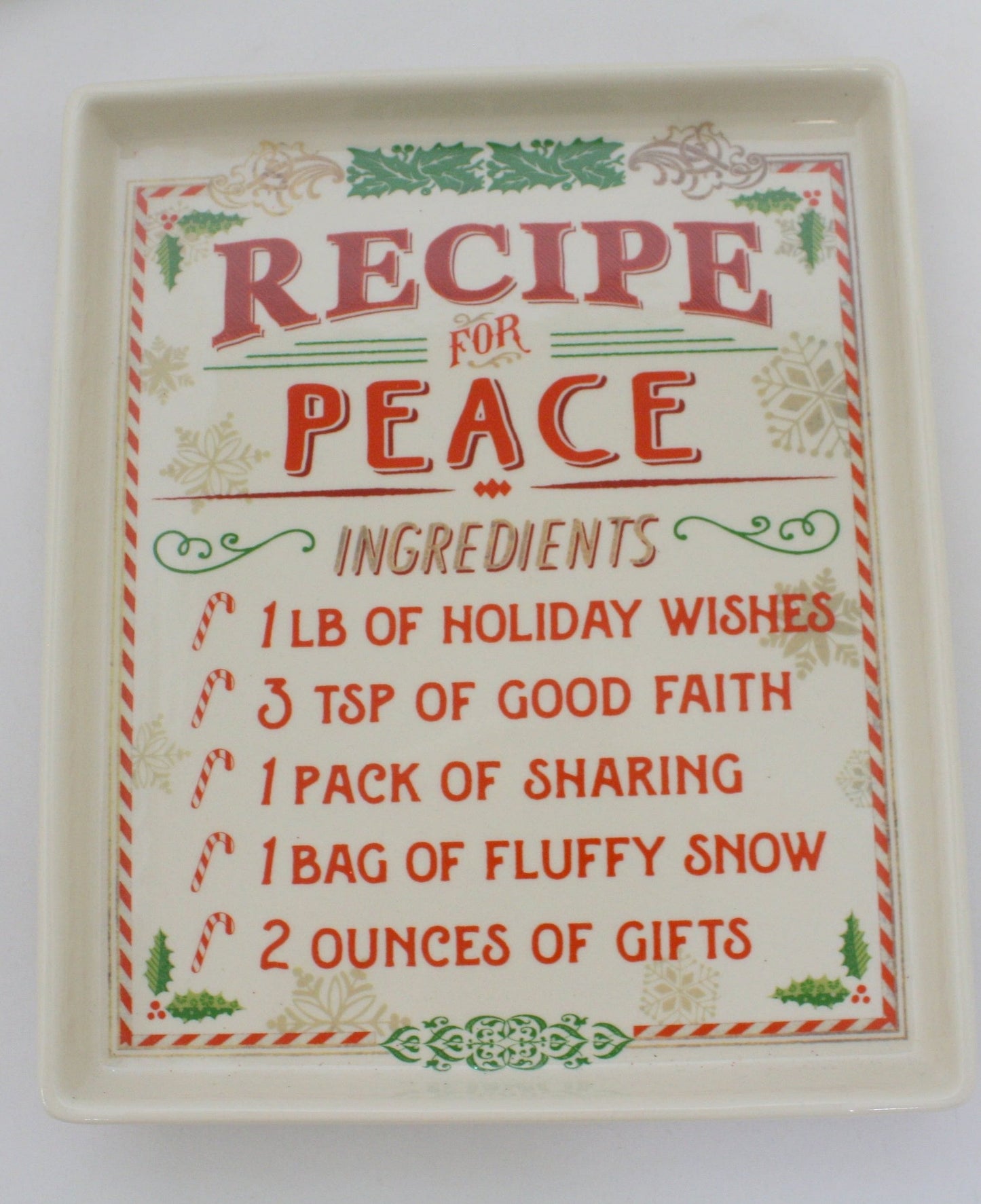 Stoneware Recipe Plate - Peace - Shelburne Country Store