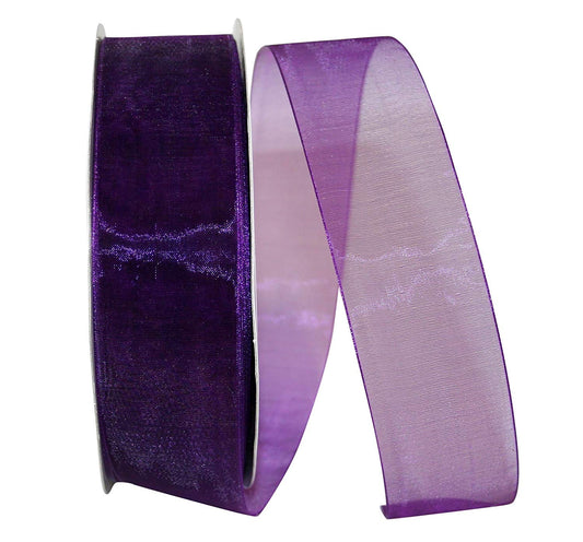 Luster Sheer Plum Ribbon Per Yard - Shelburne Country Store