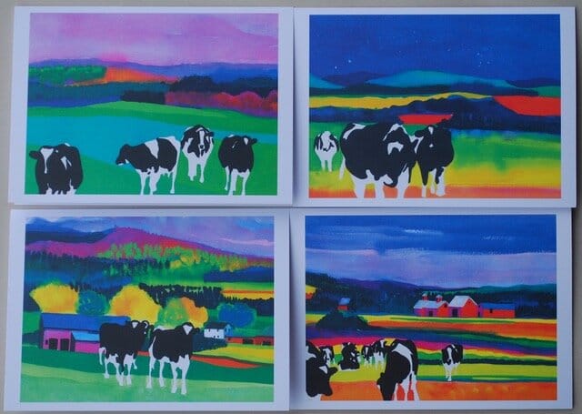 Woody Jackson Note Card Set - Colorful Cow - - Shelburne Country Store