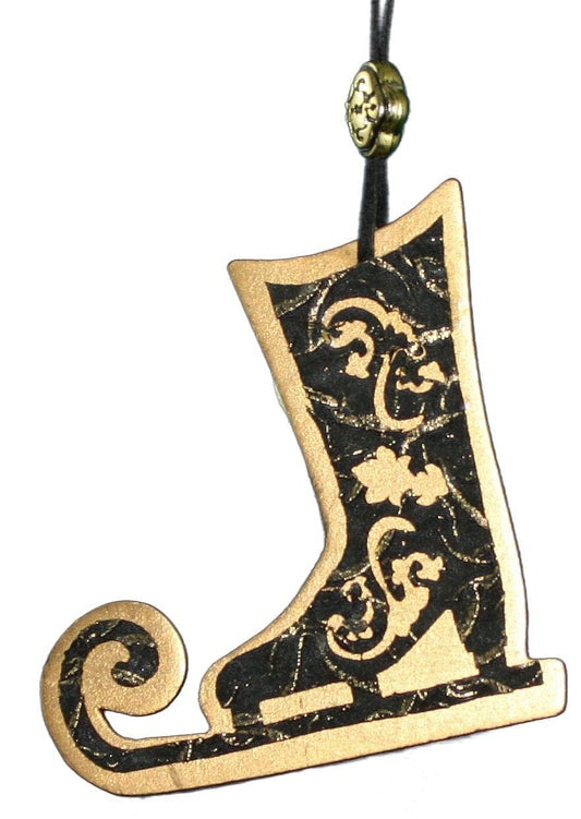 Skate Applique Christmas Ornament Gold - Shelburne Country Store