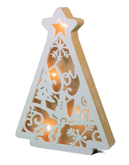 Wooden LED  Winter Scene Tabletop Tree - - Shelburne Country Store