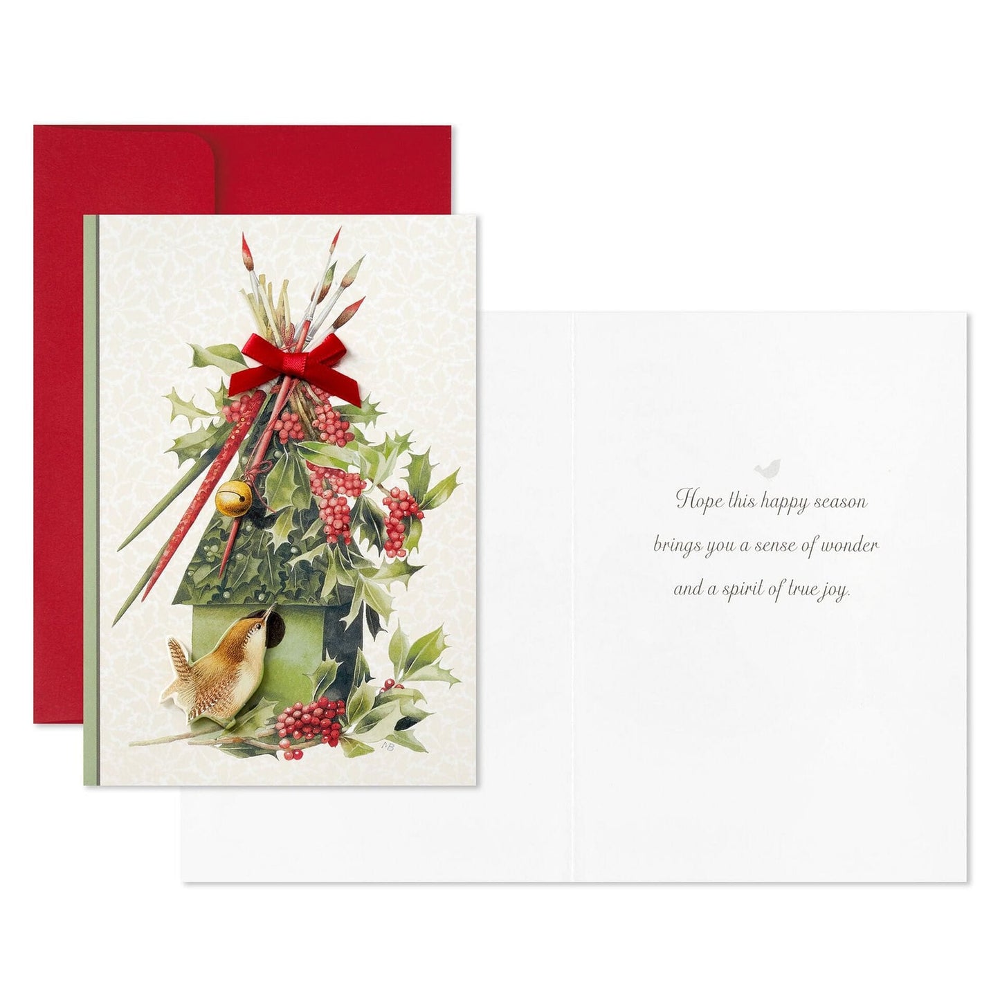 Marjolein Bastin Holly Birdhouse Boxed Christmas Cards - Set of 12 - Shelburne Country Store