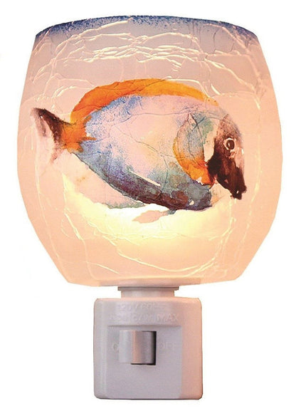 Glass Nightlight - Water Color Fish - - Shelburne Country Store