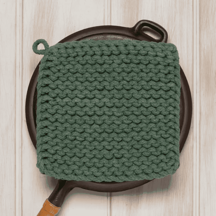 Jade Green Knit Potholder - Shelburne Country Store