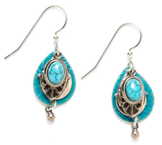 Teal Filigree Teardrop Earrings - Shelburne Country Store