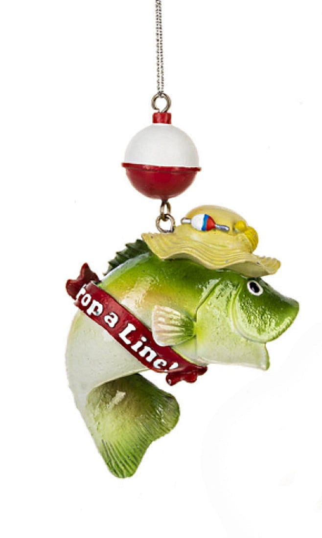 Whimsical Fishing Ornament -  Drop a Line - Shelburne Country Store