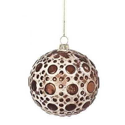 Copper White Wash Glass Ornament - Ball - Shelburne Country Store