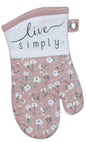 Handmade Live Simply Blush Embr. Oven Mitt - Shelburne Country Store