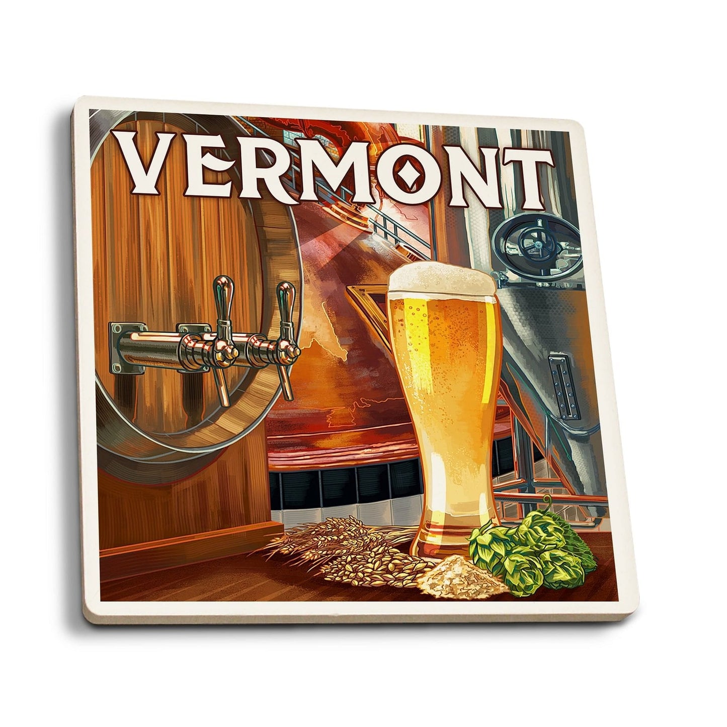 Ceramic Coaster - Vermont - The Art of Beer - Shelburne Country Store