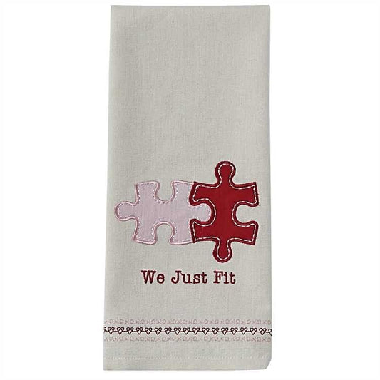 We Just Fit Applique Dishtowel - Shelburne Country Store