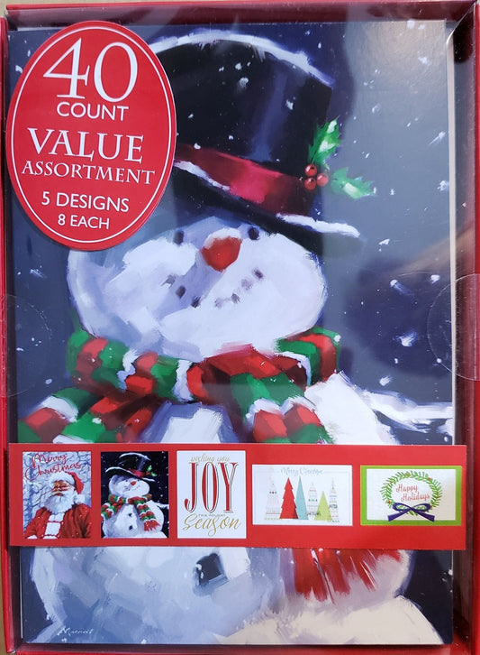Holiday Greetings 40 Card Value Pack - 5 Designs - Shelburne Country Store