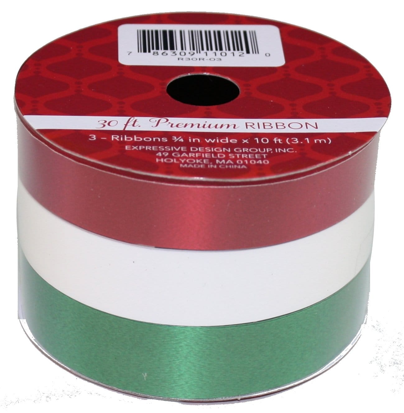 3/4 In Premium Ribbon 3Pk - - Shelburne Country Store