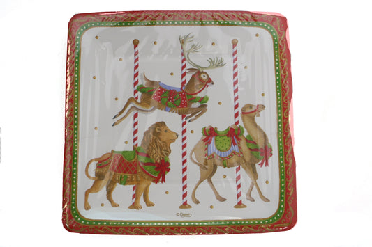 Caspari Merry go Round (White) - Salad Plate - Shelburne Country Store