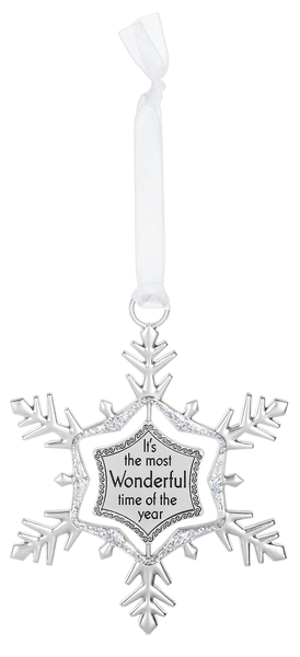 Swirling Snowflake Ornament - It's the most Wonderful time of the year - Shelburne Country Store
