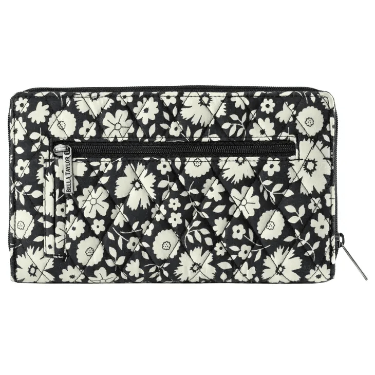 Bicolor Floral Black RFID Cash System Wallet - Shelburne Country Store