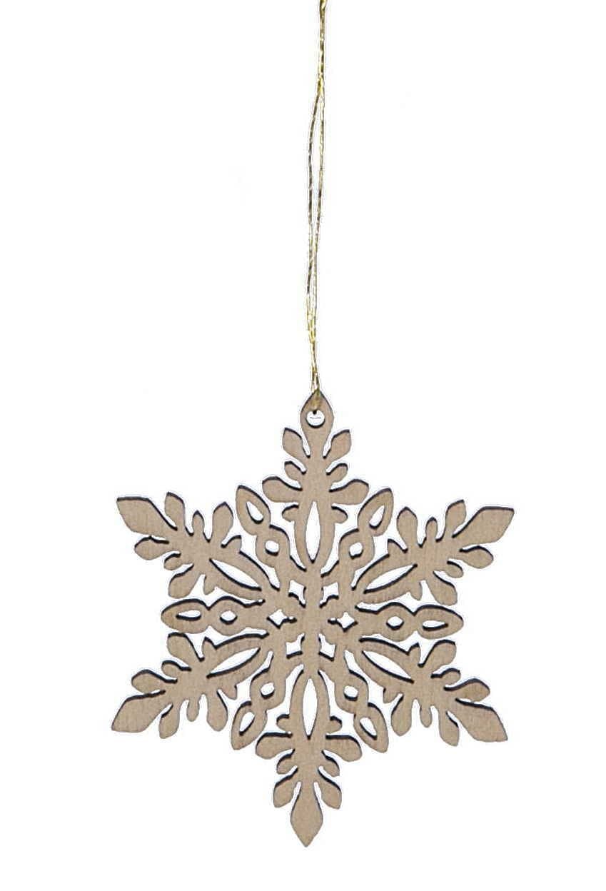 Snowflake Ornament 4 - Laser Cut Wood - LaserTrees