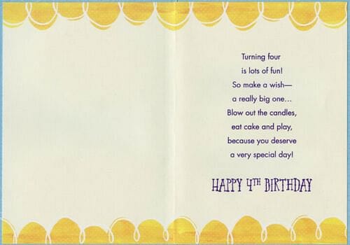 You're Turing Four Birthday Card - Shelburne Country Store