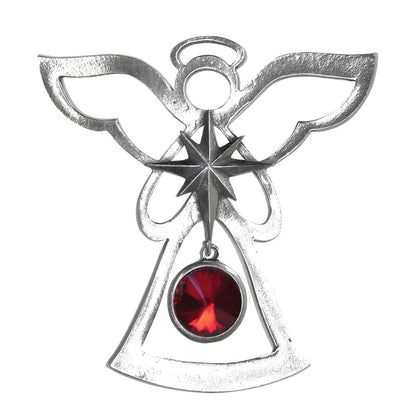 Pewter Angel Ornament with Birthstone - - Shelburne Country Store