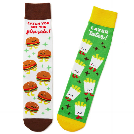 Burger and Fries Better Together Funny Crew Socks - Shelburne Country Store