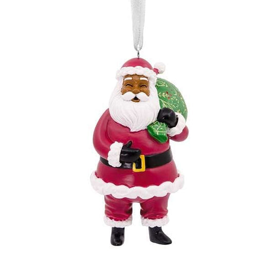 Mahogany Santa Ornament - Shelburne Country Store