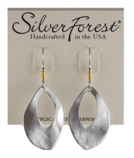 Silver Hammered Organic Shape Earring - Shelburne Country Store