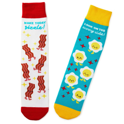 Bacon and Eggs Better Together Funny Crew Socks - Shelburne Country Store