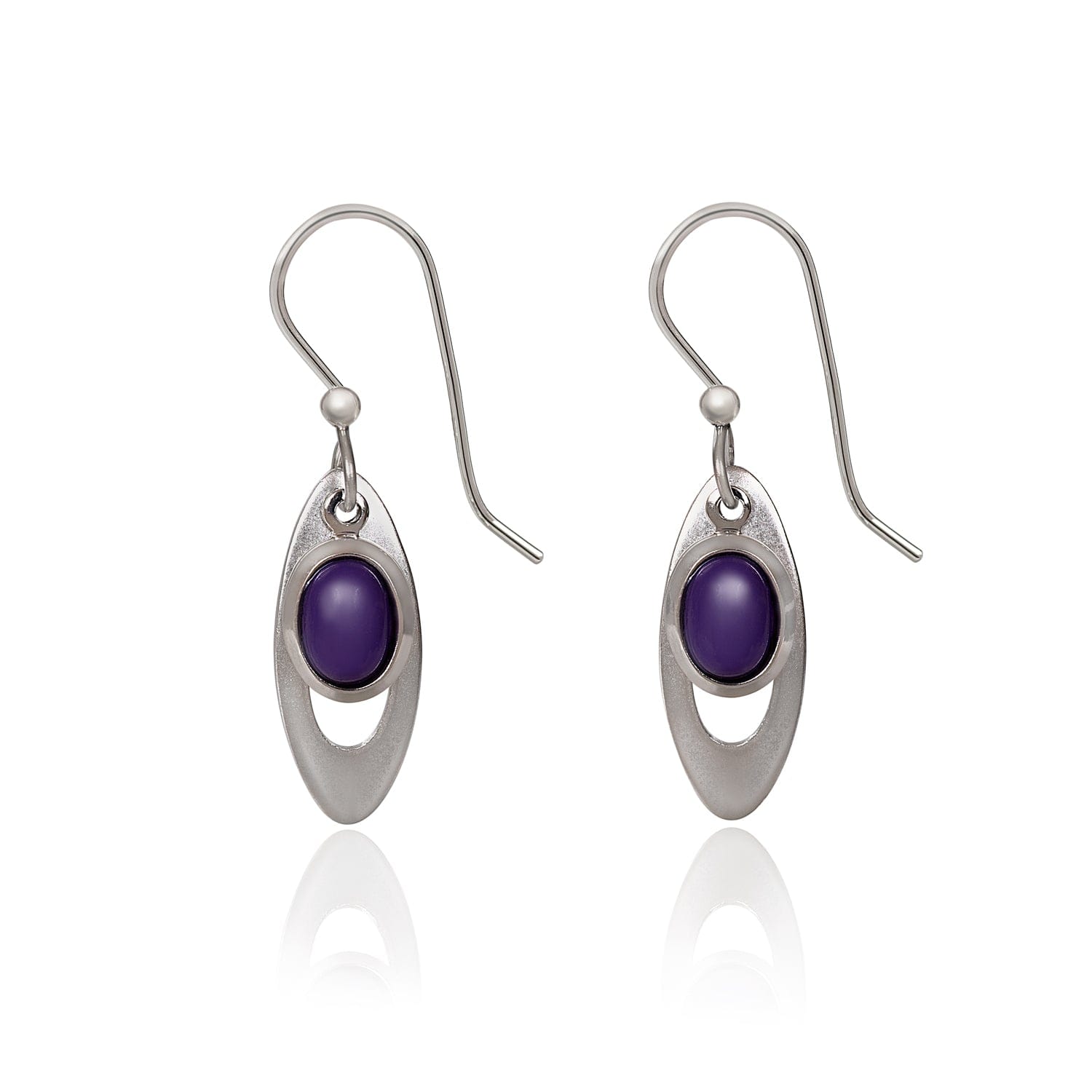 Open Oval Earring With Stone - Shelburne Country Store