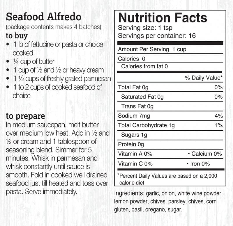 Halladays Seafood Alfredo Mix - Shelburne Country Store