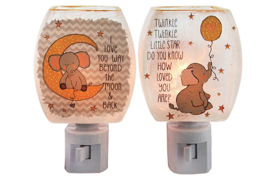 Baby Elephant Glass Shade Night Light - - Shelburne Country Store