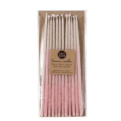 Tall Pink Ombre Beeswax Birthday Candles - Shelburne Country Store