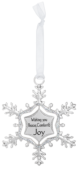 Swirling Snowflake Ornament - Wishing you Peace, Comfort, and Joy - Shelburne Country Store