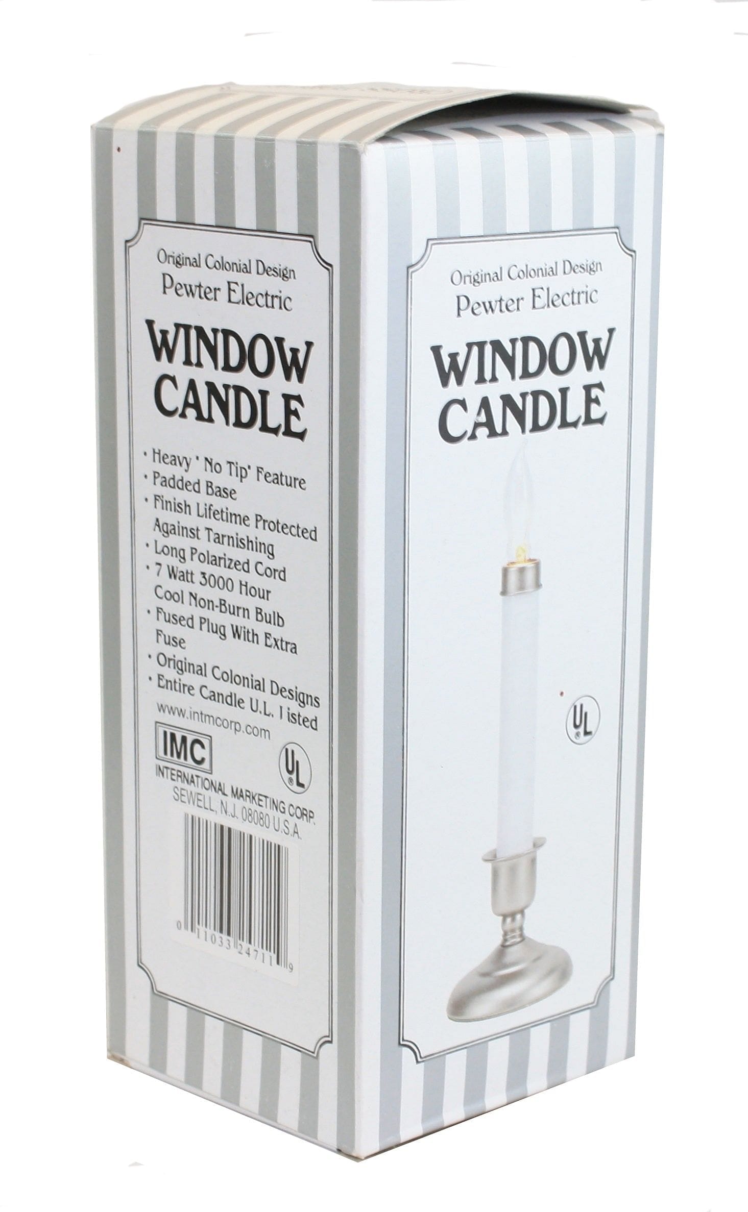 Cape Cod - Pewter Electric Sensor 9 Inch Window Candle - Shelburne Country Store