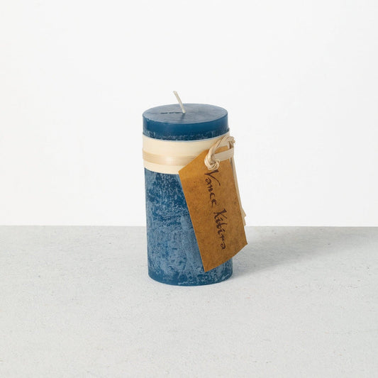 Timber Pillar Candle  2x4  Blue - Shelburne Country Store