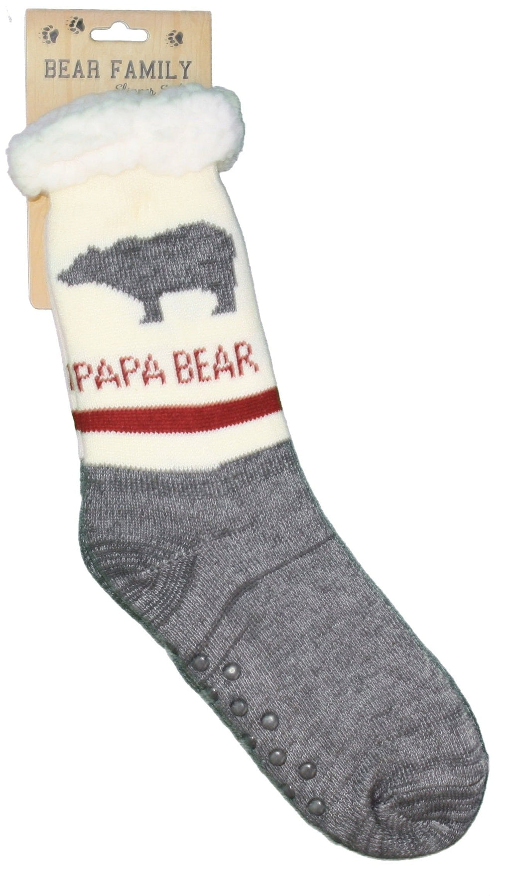 Northern Comfort Papa Bear Sherpa-Lined Men's Slipper Socks with Gri –  Great Sox