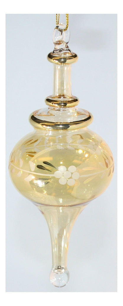 Etched Floral Onion Clear - Yellow Small - Shelburne Country Store