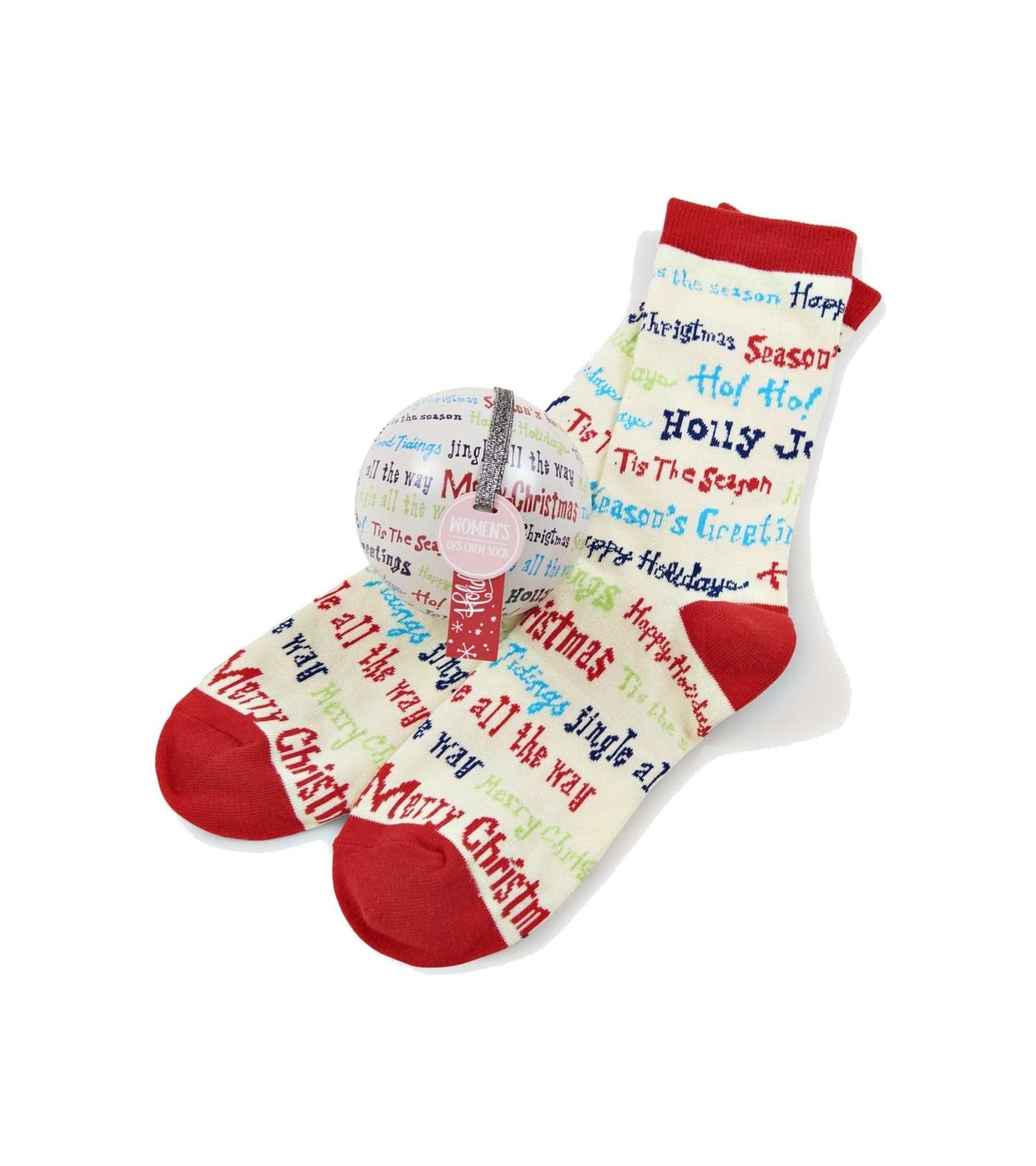 Christmas Sayings Women's Socks in Ornament Ball - Shelburne Country Store