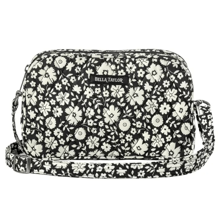 Bicolor Floral Black Simple Crossbody - Shelburne Country Store