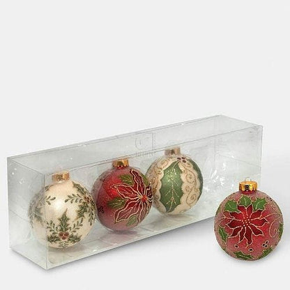 Floral Glass Ball Set - Shelburne Country Store