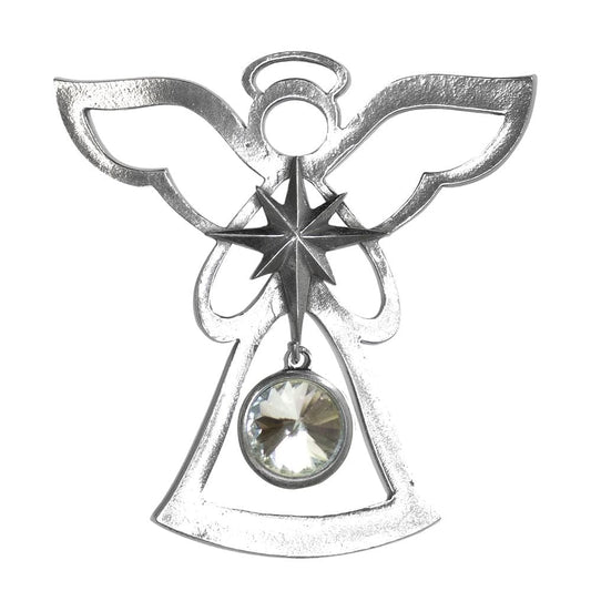 Pewter Angel Ornament with Birthstone - - Shelburne Country Store