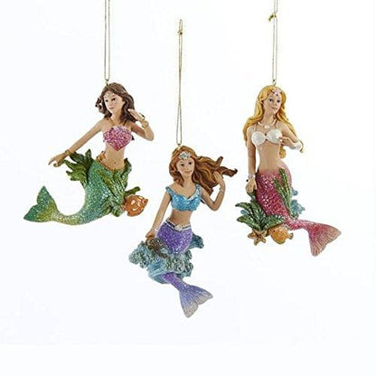 Resin Mermaid Ornament - Green Tail - Shelburne Country Store