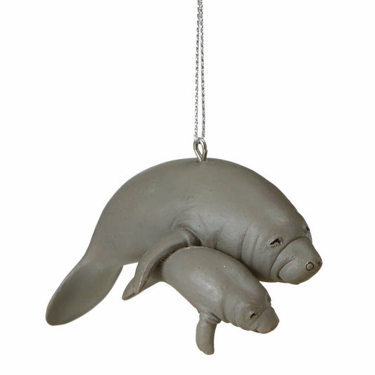 Manatee and Baby Ornament - Shelburne Country Store