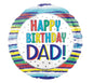 17" Happy Birthday Dad Stripe Balloon - Shelburne Country Store